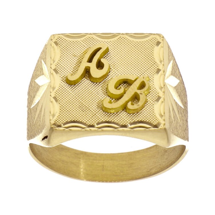 Chevalière Carrée en Or Christophe Damier