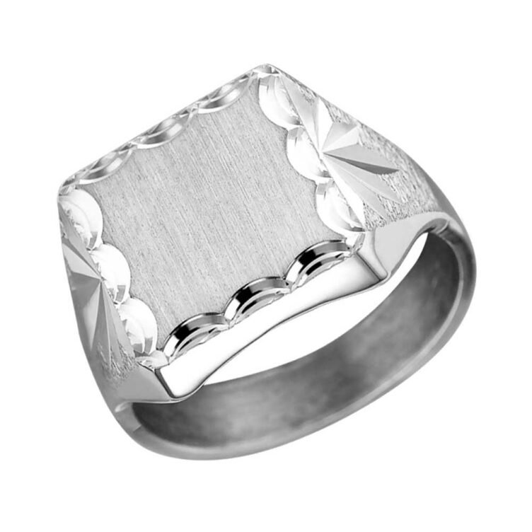 Chevalière Carrée en Argent Christophe Brossée