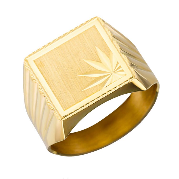 Chevalière Carrée en Or Christophe Godrons