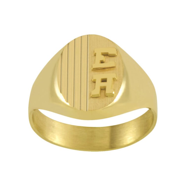 Chevalière Ovale en Or Orphée Rainurée