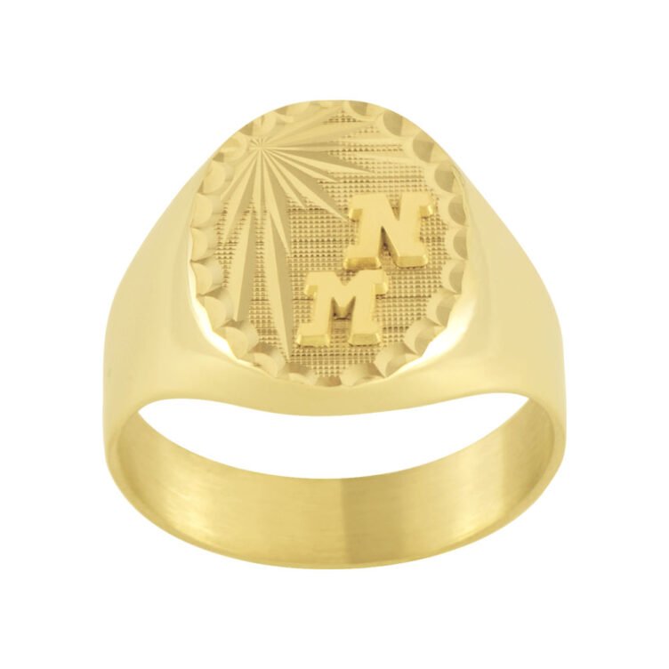 Chevalière Ovale en Or Orion Étoile