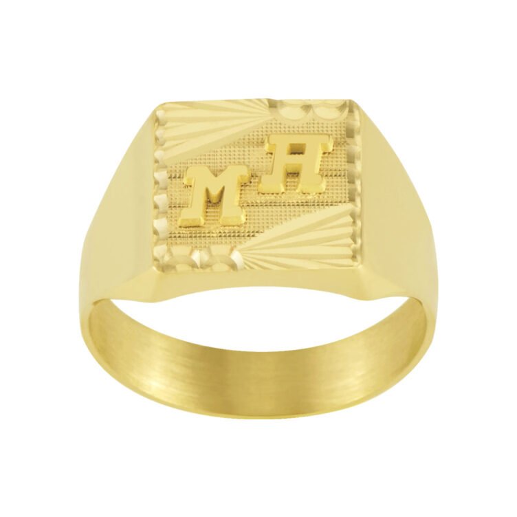 Chevalière Carrée en Or Charlie Contour