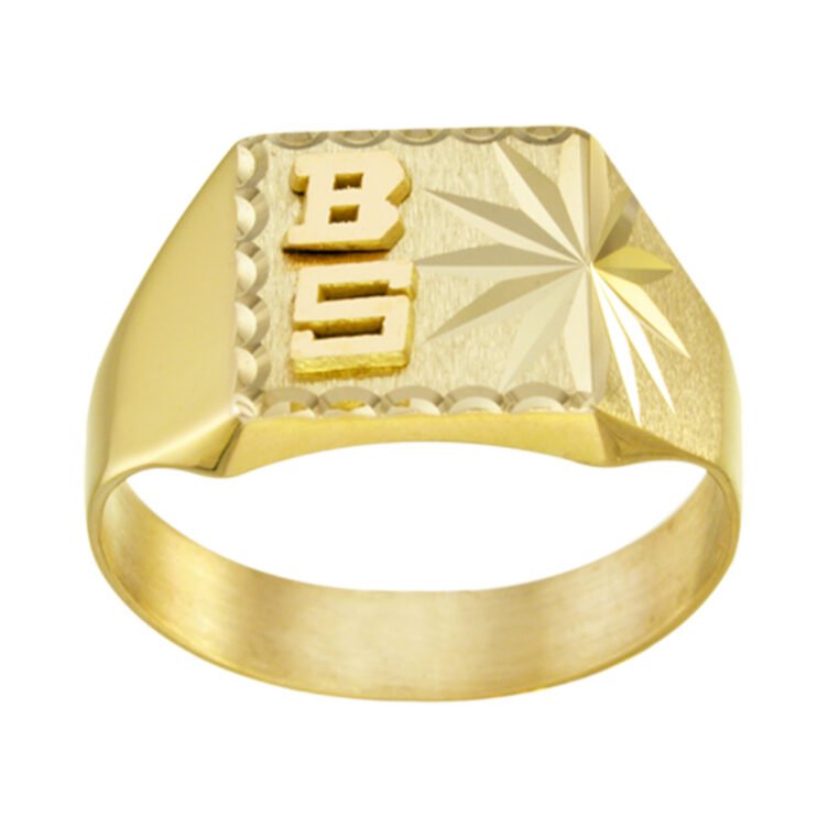 Chevalière Carrée en Or Charlie Grande Étoile