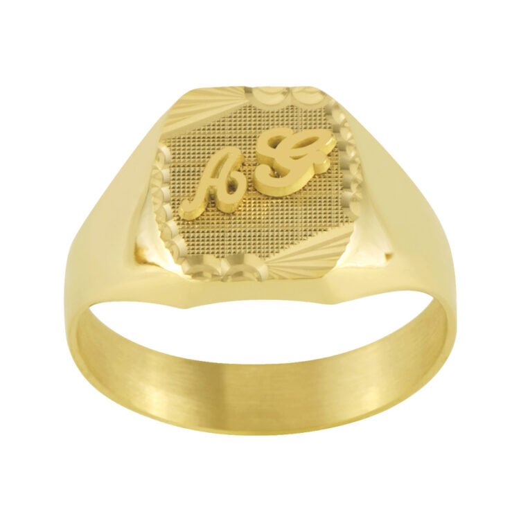 Chevalière Tonneau en Or Taylor Damier