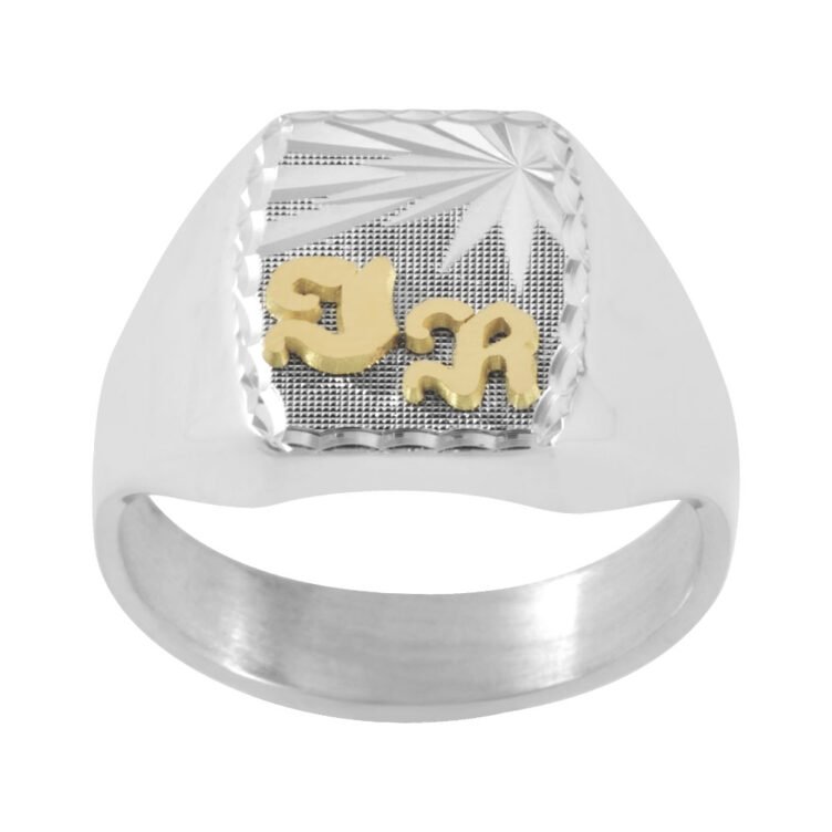 Chevalière Tonneau en Argent Thibalt Damier