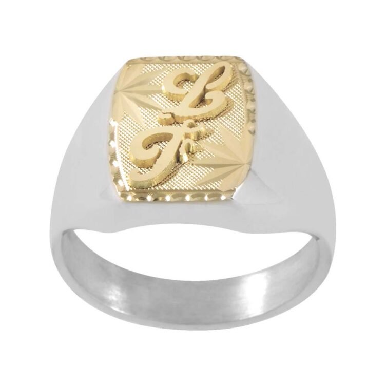 Chevalière Tonneau en Argent Thibalt Bicolore