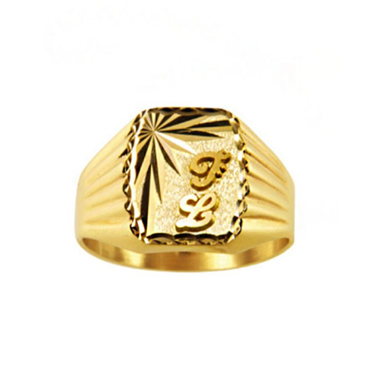 Chevalière Tonneau en Or Thomas Étoile Godrons