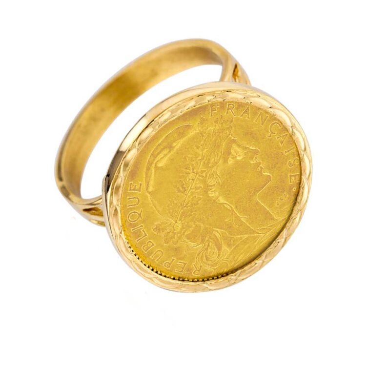 Bague Pièce de Monnaie 10 francs en Or