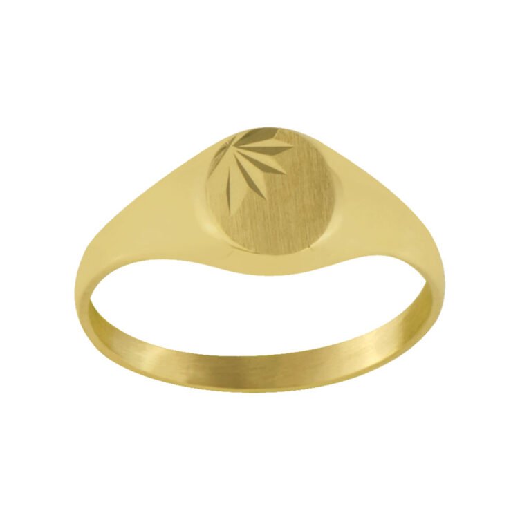 Chevalière Enfant Ronde en Or - Modèle Rose