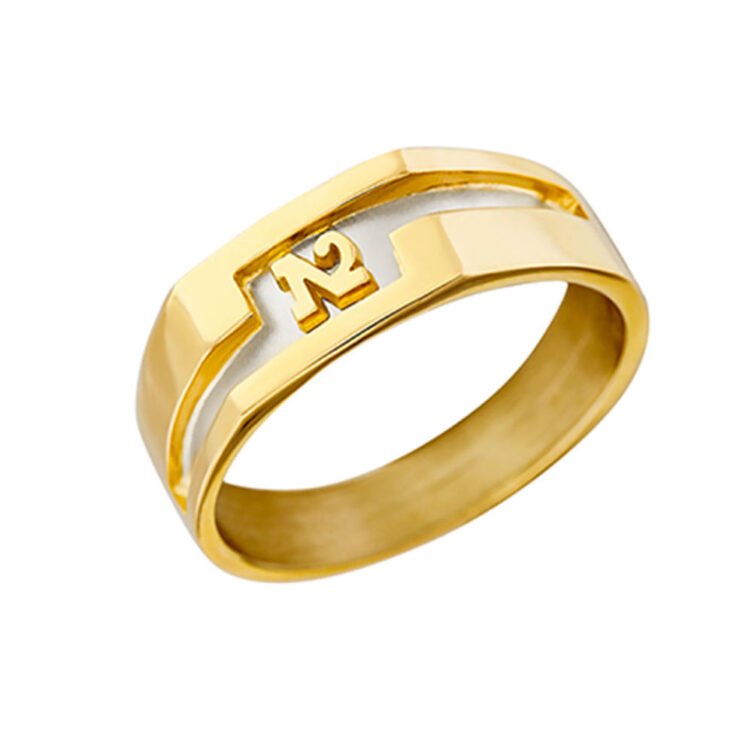 Bague Moderne en Or Bicolore Mathis Rectangle