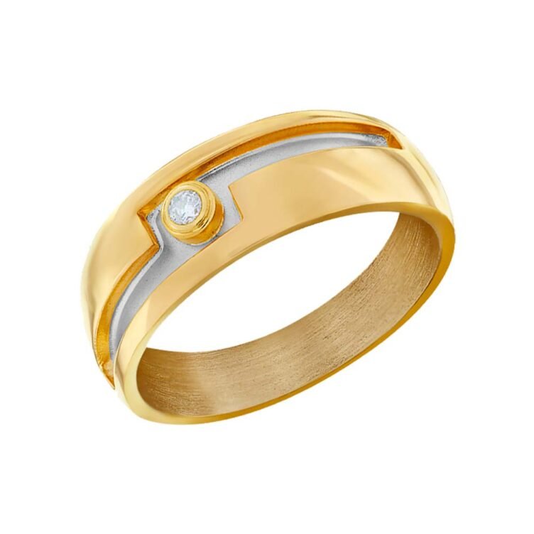 Bague Moderne en Or Bicolore Mael