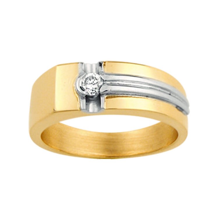 Bague Moderne en Or Bicolore Benjamin