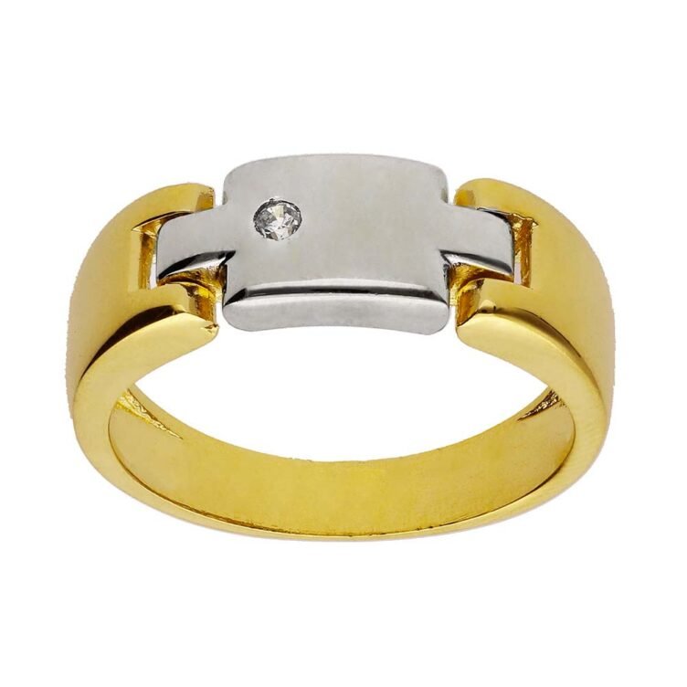 Bague Moderne en Or Bicolore Carrée Balthazar