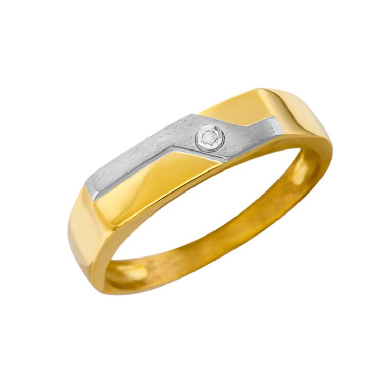 Bague Moderne en Or Bicolore Bastien