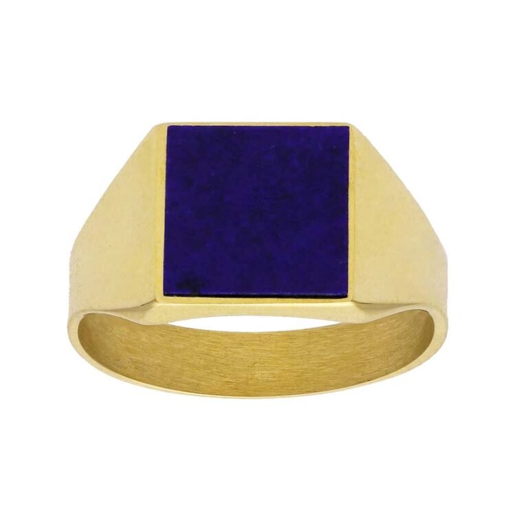 Chevalière Lapis Lazuli en Or Carrée Clarence