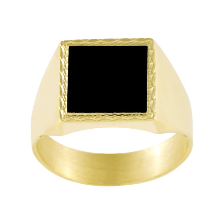 Chevalière Onyx en Or Carrée Constant