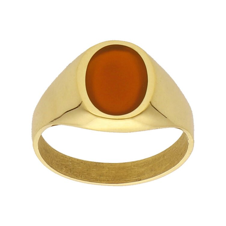 Chevalière Cornaline en Or Ovale Olivia