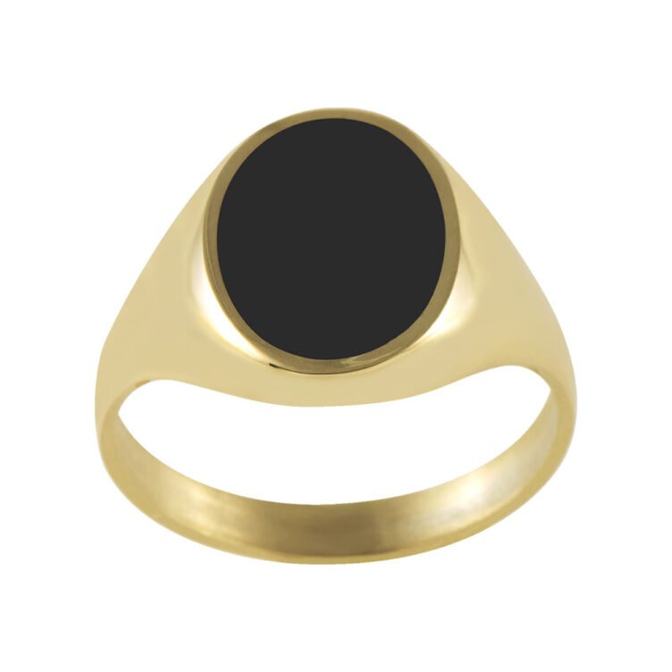 Chevalière Onyx en Or Ovale Orphée